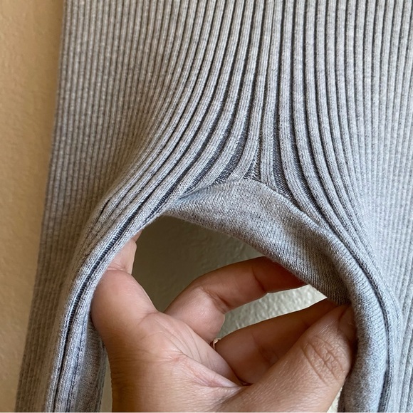 Lunya Cozy Cotton Silk Ribbed Leggings Mellow Grey Heather - Picture 5 of 10